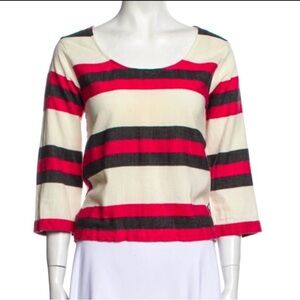Ace & Jig Red, Black, and White Striped Blouse